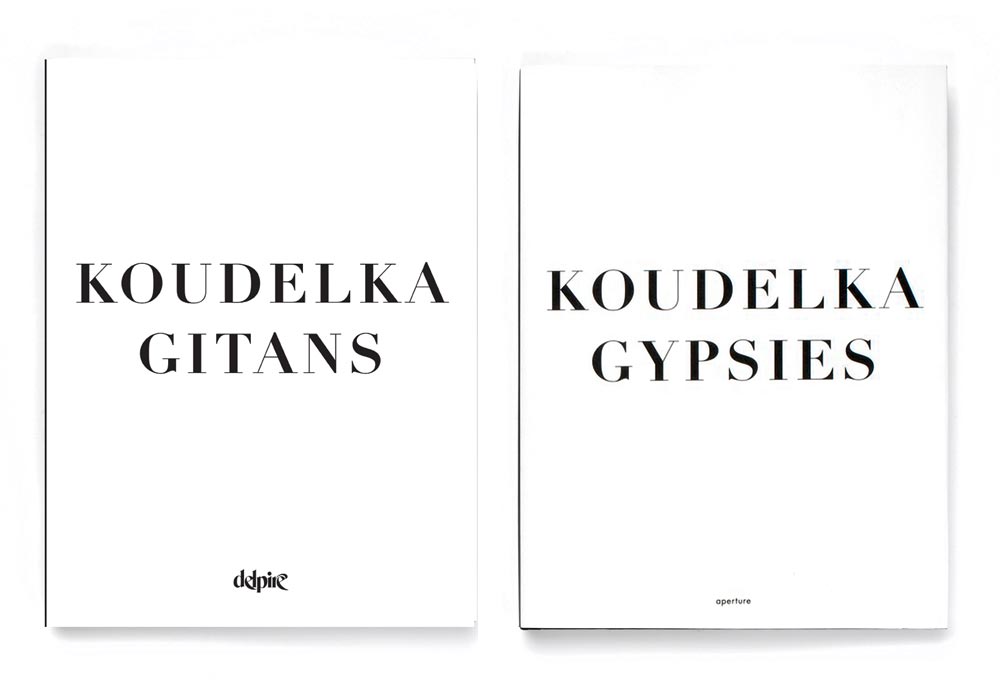 Gitans published by Delpire in 2011 dust jacket front, Gypsies published by Thames & Hudson in 2011 dust jacket front