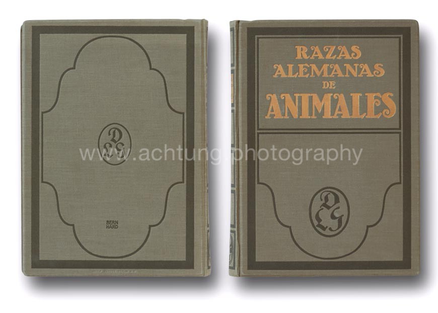Spanish language edition, Razas alemanas de Animales, cover back and front